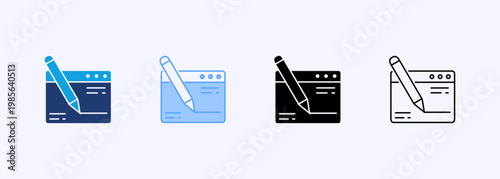 Page Edit Icon Set Multistyle Various Collection Element For Design