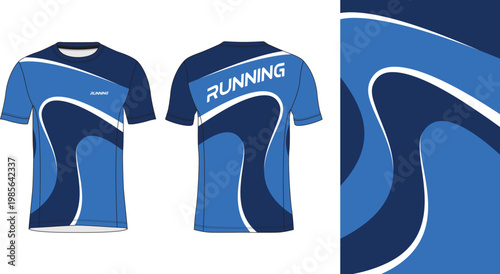 Modern Running Jersey Design Template for Sportswear
