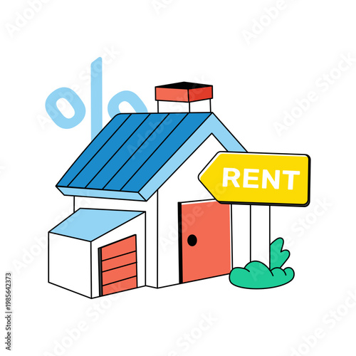 An eye catching design icon of home for rent 