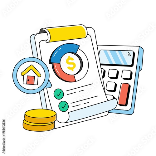 An icon design of property calculation 