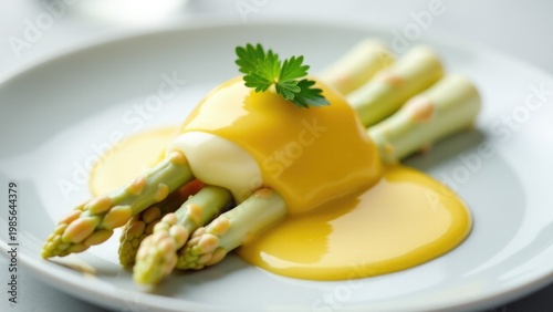 Wallpaper Mural Fresh asparagus and melted cheese on a white plate, perfect for a healthy snack or appetizer Torontodigital.ca
