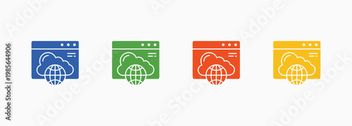 Cloud Icon Set Color Multiple Style Collection Element For Design