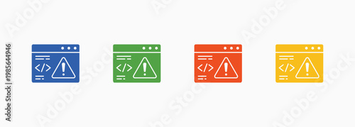 Error Icon Set Color Multiple Style Collection Element For Design