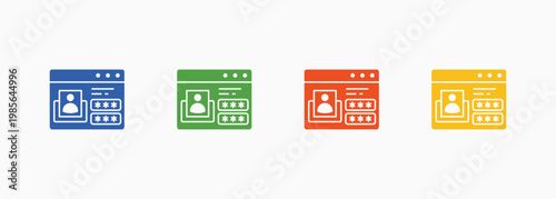 Login Icon Set Color Multiple Style Collection Element For Design
