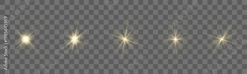 Set of sun symbols with clear structure and bright rays vector