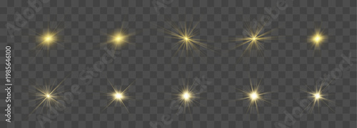 Картината върху платно Collection of sun icons with alternating long and short rays vector