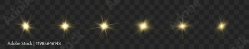 Cuadro en lienzo Set of sun icons with centered circle and evenly spaced rays vector