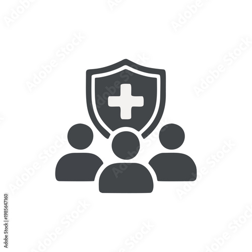 Minimalist Line People Protection Shield for Insurance and Healthcare Services