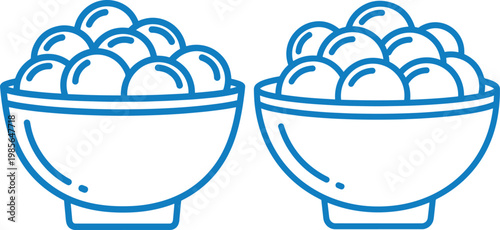 Bowl full of marbles icon vector set on white