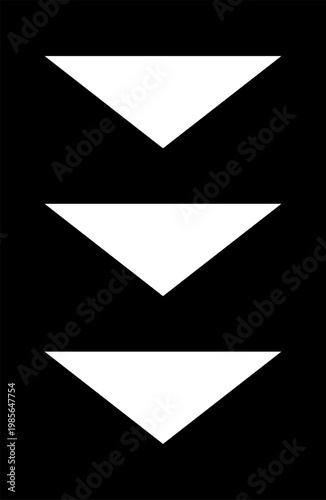 Swipe down icon set. Arrow down button symbol. Swipe down icons for social media stories. Scroll down pictogram.