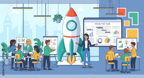 Business People in Meeting Room Presentation.