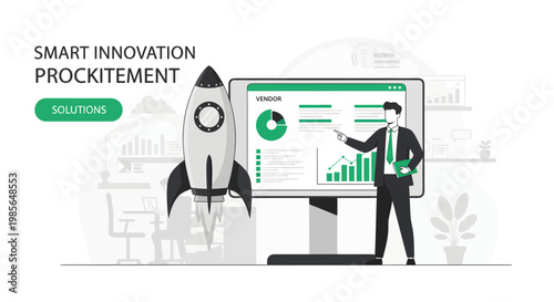 Businessman presenting on a screen.