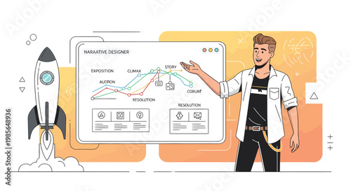 Man presenting business data on screen.