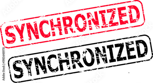 Synchronized Stamp Effect Text Design, Grunge Rubber Stamp Typography, Approved Seal Style Graphic