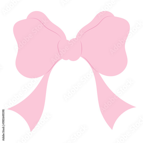 Simple Pastel Pink Ribbon Bow Illustration for Decoration