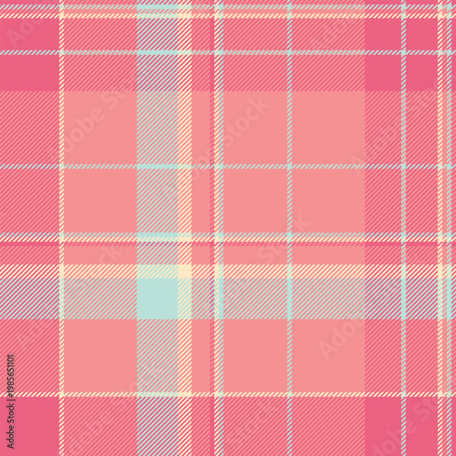 Tie fabric check vector, tailor seamless pattern plaid. Flowing background textile tartan texture in red and light colors.