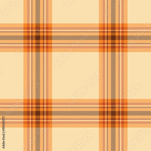 Sexual vector tartan texture, packing check background plaid. Random fabric seamless pattern textile in orange and wheat colors.