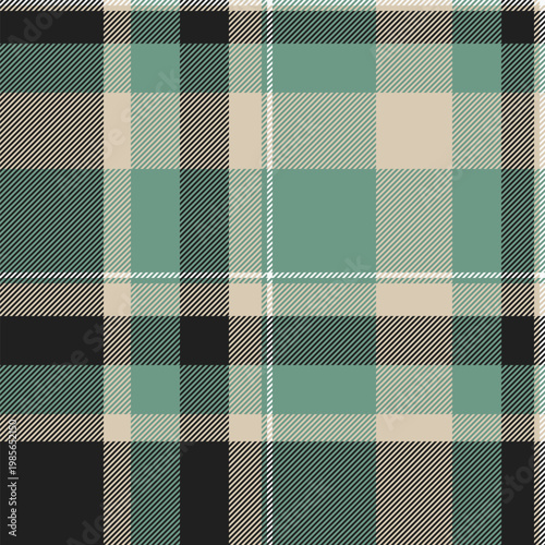 Purchase background fabric textile, customized vector check tartan. Product texture plaid seamless pattern in pastel and black colors.