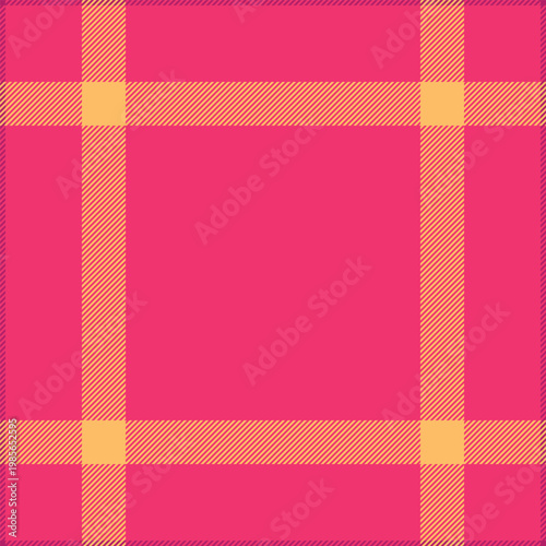 Model pattern texture background, famous seamless plaid textile. Abstract tartan fabric vector check in red and orange colors.