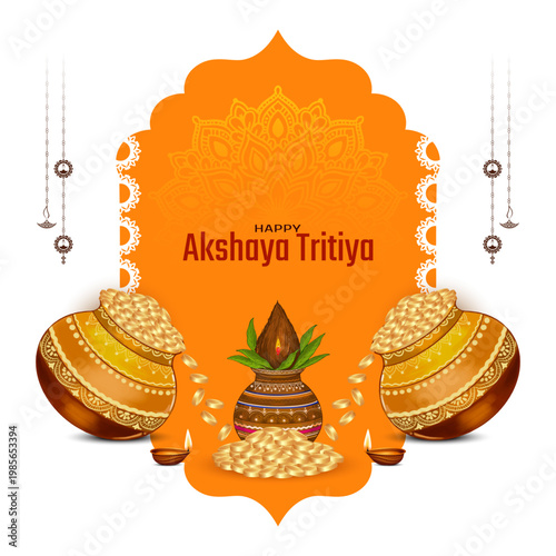 Beautiful Happy Akshaya Tritiya auspicious Indian festival background