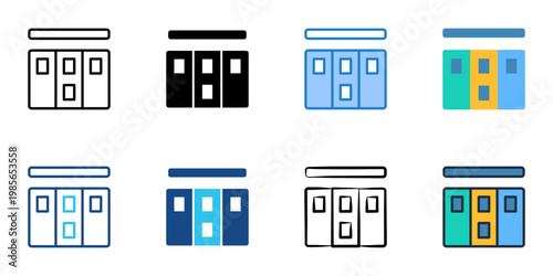 Kanban icons set multiple style collection. Editable stroke 
