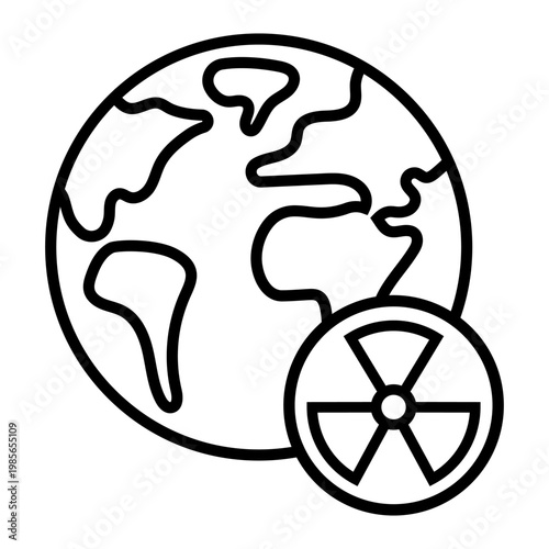 Radiation icon vector. Nuclear energy Illustration sign. Emitting symbol. Nuclear waste logo.