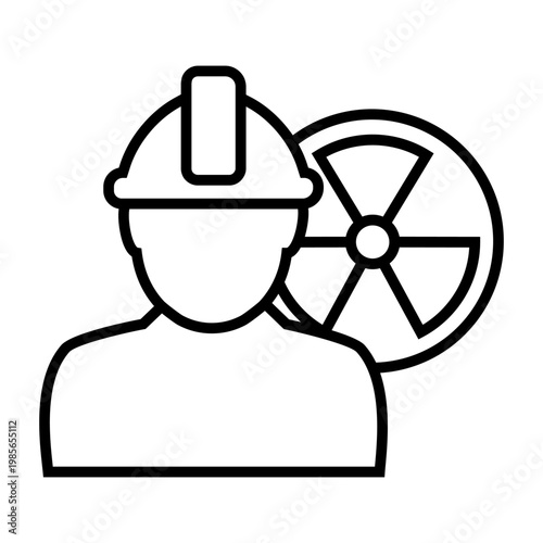 Radiation icon vector. Nuclear energy Illustration sign. Emitting symbol. Nuclear waste logo.