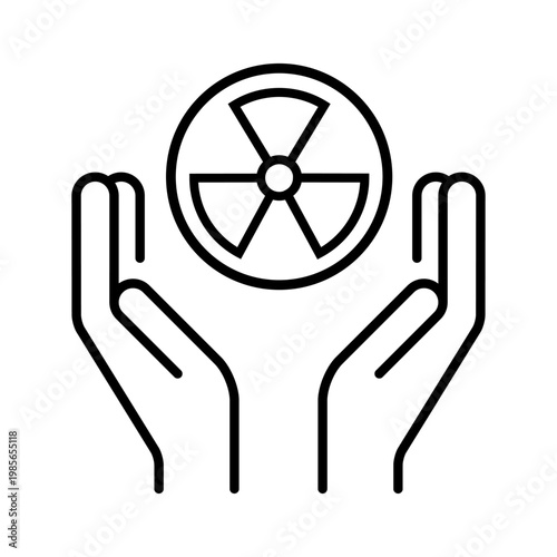 Radiation icon vector. Nuclear energy Illustration sign. Emitting symbol. Nuclear waste logo.
