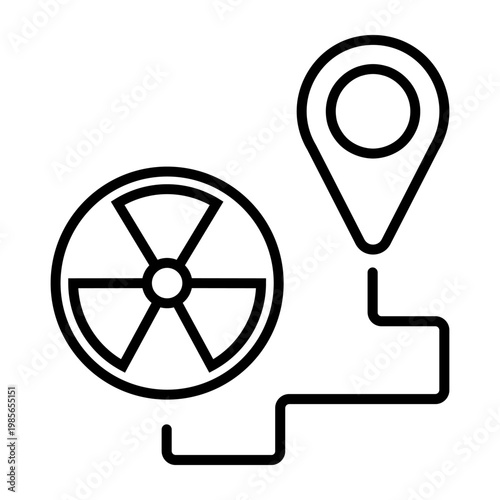 Radiation icon vector. Nuclear energy Illustration sign. Emitting symbol. Nuclear waste logo.