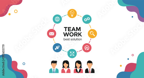 Elegant and symmetrical floral frame border featuring a colorful arrangement of various wild flowers and green leaves on a white background.