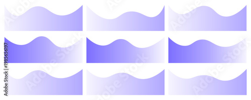 Collection of dividers shape templates. Modern separator header for website and app. Curve lines, wave collection of abstract design element for top and bottom page web site.Vector Illustration