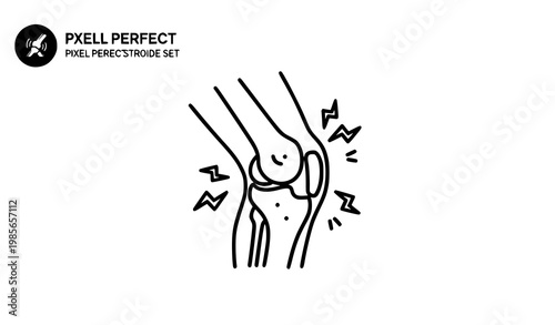 Knee arthritis pain pixel perfect editable stroke vector icon with detailed joint outline for medical design