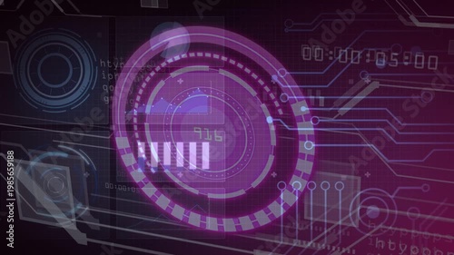 Vertical video: HUD appearing, rotating ring, pulsing arcs, bars filling, updating number for scan