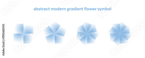Blue Abstract Modern Gradient Flower