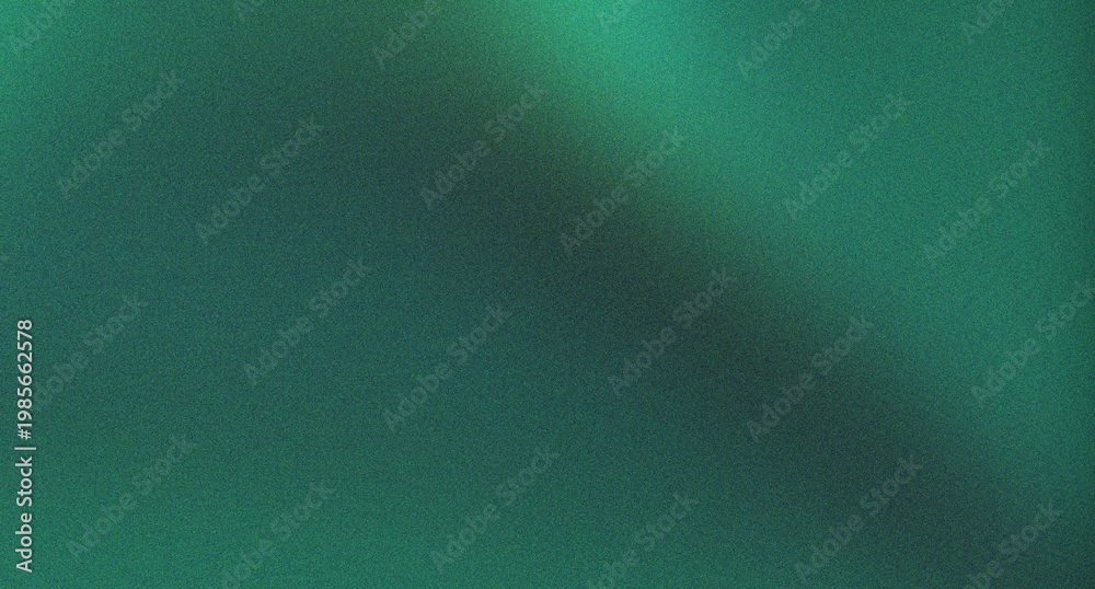 Fototapeta premium Deep emerald green grainy gradient background with diagonal dark shadow and textured noise for sophisticated organic branding and minimal web layout.