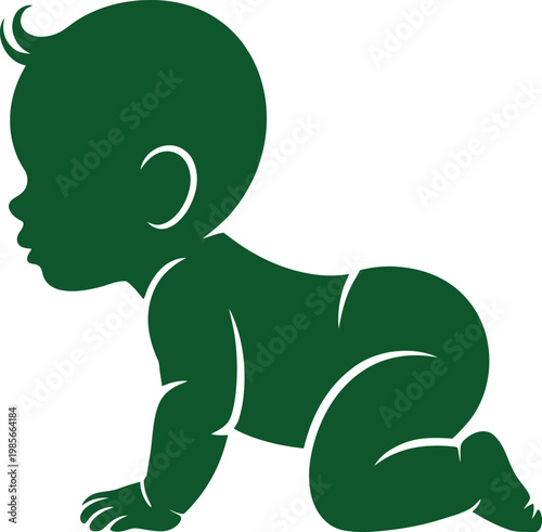 Baby crawling on hands and knees on floor indoors