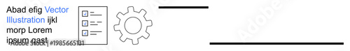 Workflow optimization, project management, task automation, productivity tools, business solutions, system integration. Document with checkboxes next to a gear icon. Workflow optimization and project