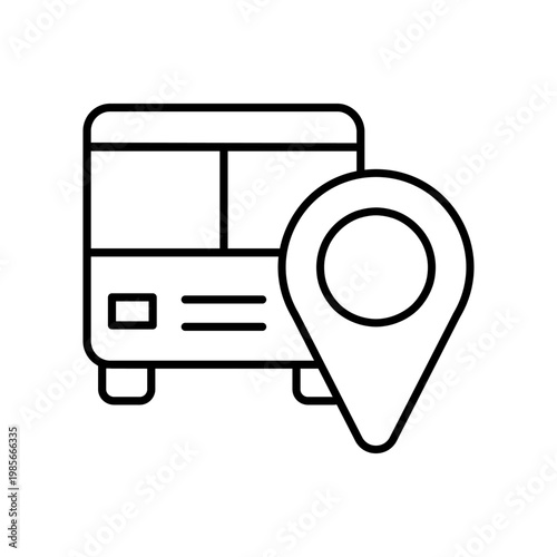 Bus icon vector. Public transport Illustration sign. Bus stop symbol. Bus station logo. Bus route web icon.