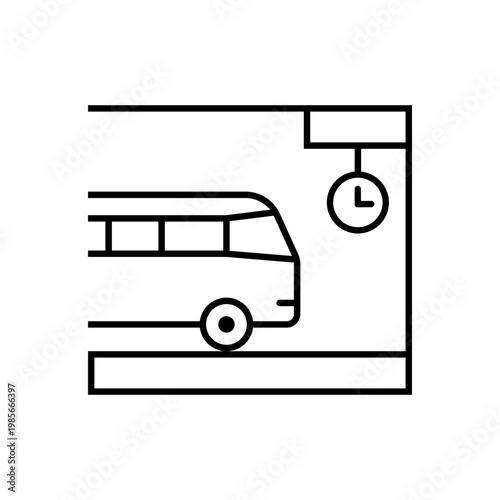 Bus icon vector. Public transport Illustration sign. Bus stop symbol. Bus station logo. Bus route web icon.