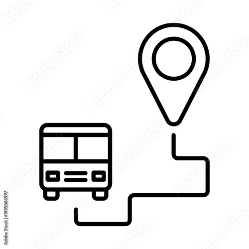 Bus icon vector. Public transport Illustration sign. Bus stop symbol. Bus station logo. Bus route web icon.