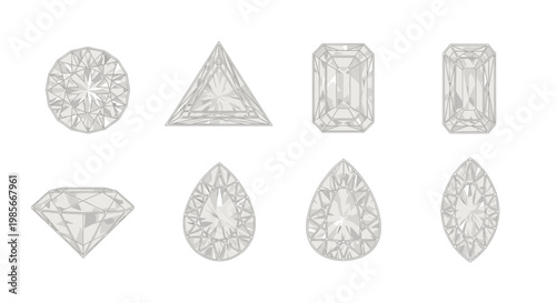 Collection of Various Diamond Gemstone Cuts and Shapes 2.