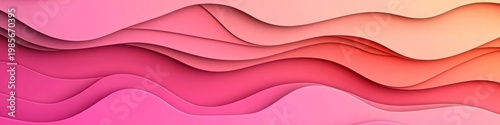 Elegant and Soft Pink Monochromatic 3D Layers Wave Pattern Texture Backdrop for Modern Designs