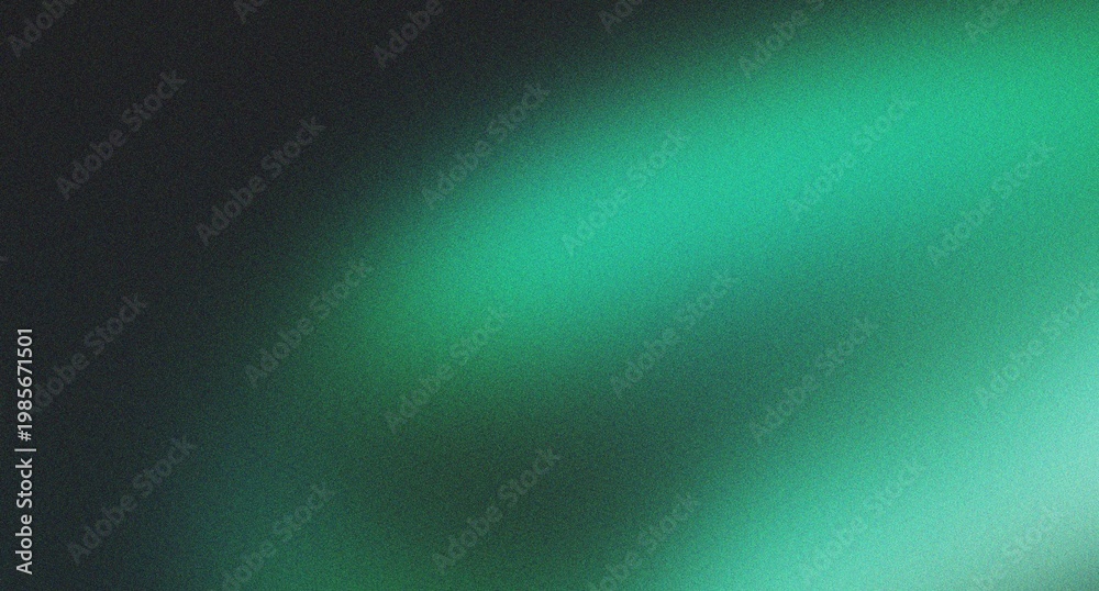 Fototapeta premium Abstract dark to vibrant green gradient background with a soft light beam extending from the top right to the bottom.