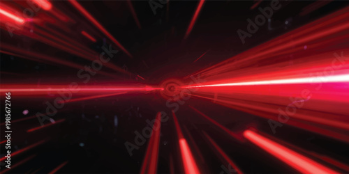 A bright red car streaks across a dark road in a night explosion of motion blur, featuring glowing laser light patterns and energy technology textures in a fast-paced vector art wallpaper design