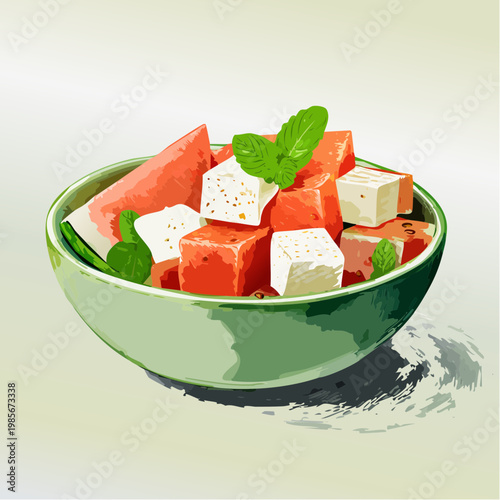 Wassermelonen-Feta-Salat