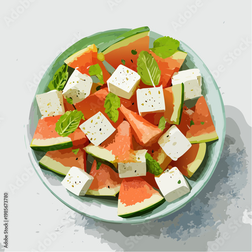 Wassermelonen-Feta-Salat