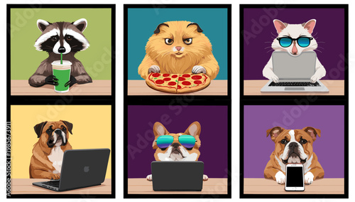 A charming illustration of an otter interacting with a smartphone. Perfect for content related to technology, wildlife, or a playful, engaging design 