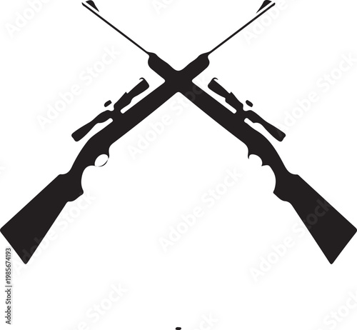 PrintCrossed Scoped Rifles Silhouette 