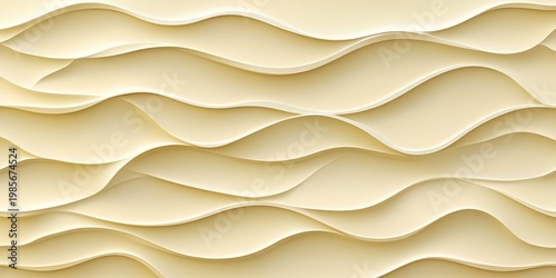 Elegant Creamy Wave Pattern Texture Art with a Soft Ivory Gradient Background for Minimalist Design