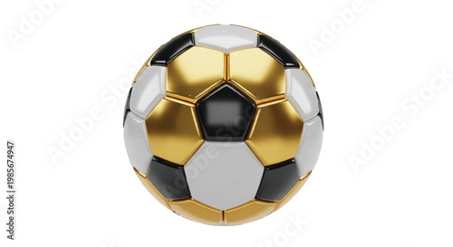Golden and black soccer ball with football equipment competition championship professional celebration recreation training illustration